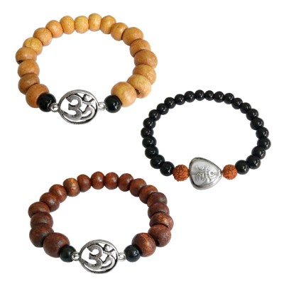 Om Charm Beaded Bracelet Combo For Men